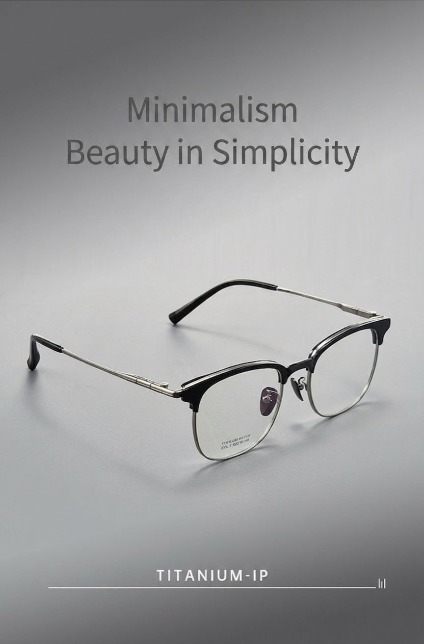 BV1110 Titanium Acetate Browline Eyeglasses – Unisex Retro Square Frame