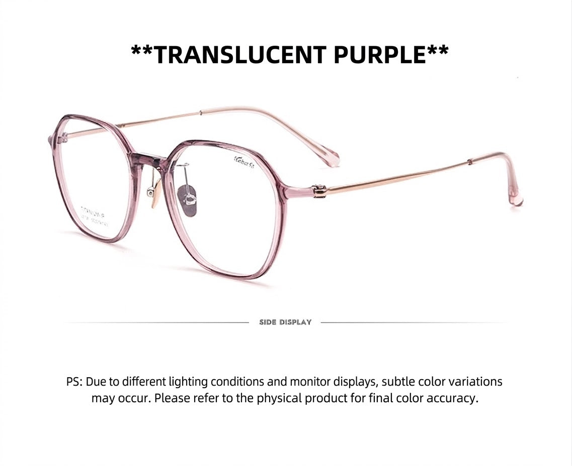 L9106 Lightweight TR90 Titanium Eyeglasses – Unisex Geometric Frames