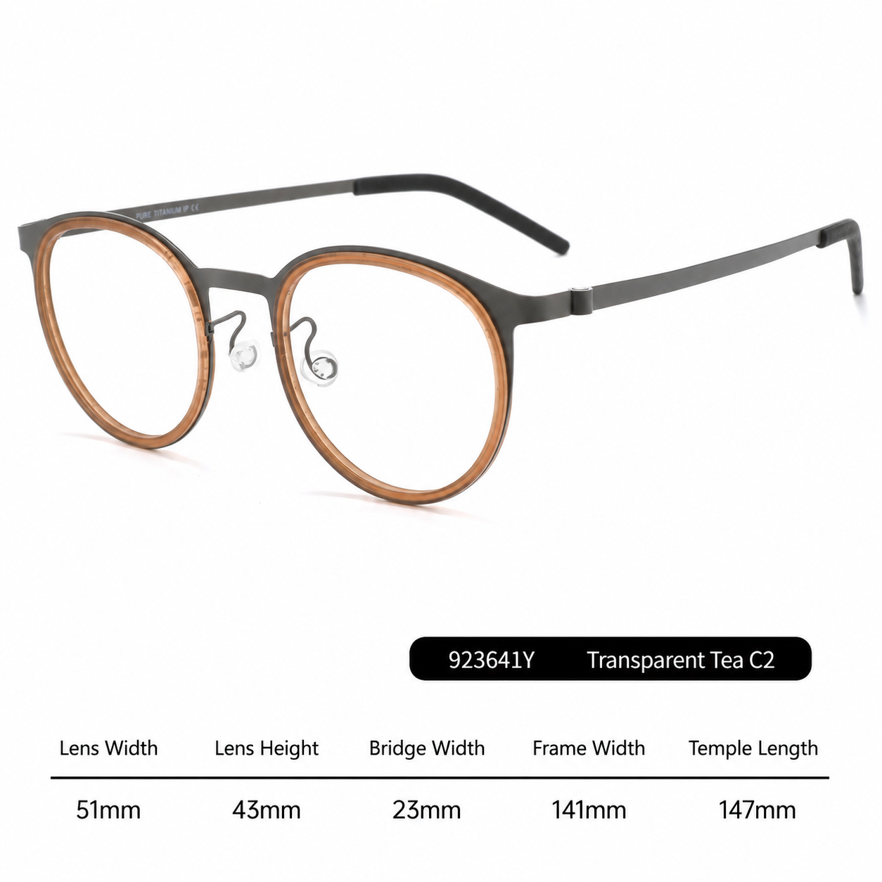 923641Y Round Acetate Titanium Eyeglasses – Lightweight Unisex Optical Frame