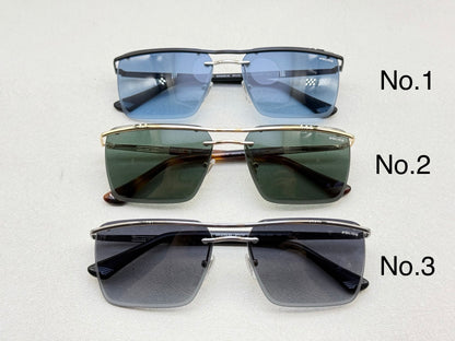 SPLV32 Modern Rectangle Metal Sunglasses – 60mm
