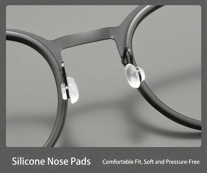 923641Y Round Acetate Titanium Eyeglasses – Lightweight Unisex Optical Frame
