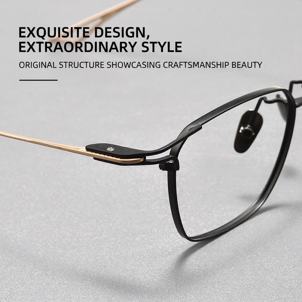 SEVENZ Lightweight Titanium Rectangle Eyeglasses – Retro Unisex 54mm Frame