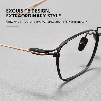 SEVENZ Lightweight Titanium Rectangle Eyeglasses – Retro Unisex 54mm Frame