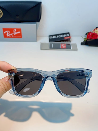 BR 0502 S Reverse Concave Lens Square Sunglasses – Transparent Ice Blue