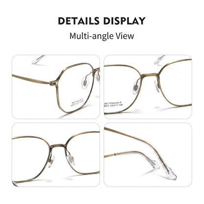 99812ZM Lightweight Titanium Geometric Eyeglasses – Unisex Retro Optical Frame