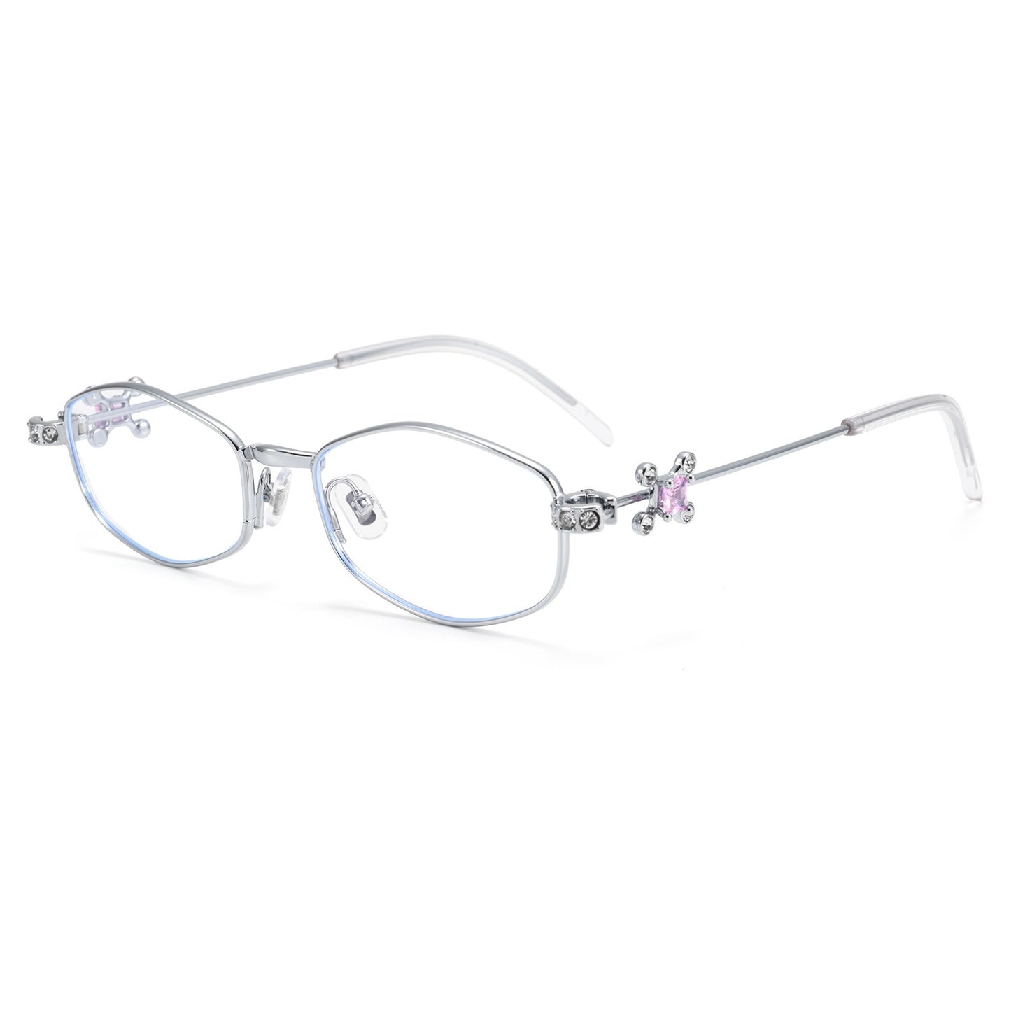30915Y Elegant Crystal Detail Eyeglasses – Lightweight Metal Frame for Women