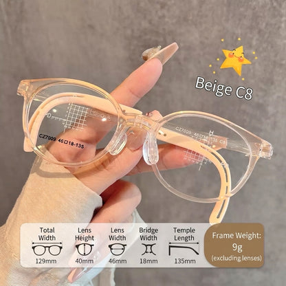 CZ7009ET Kids Round Eyeglasses – Lightweight Flexible TR Children’s Glasses | 46mm
