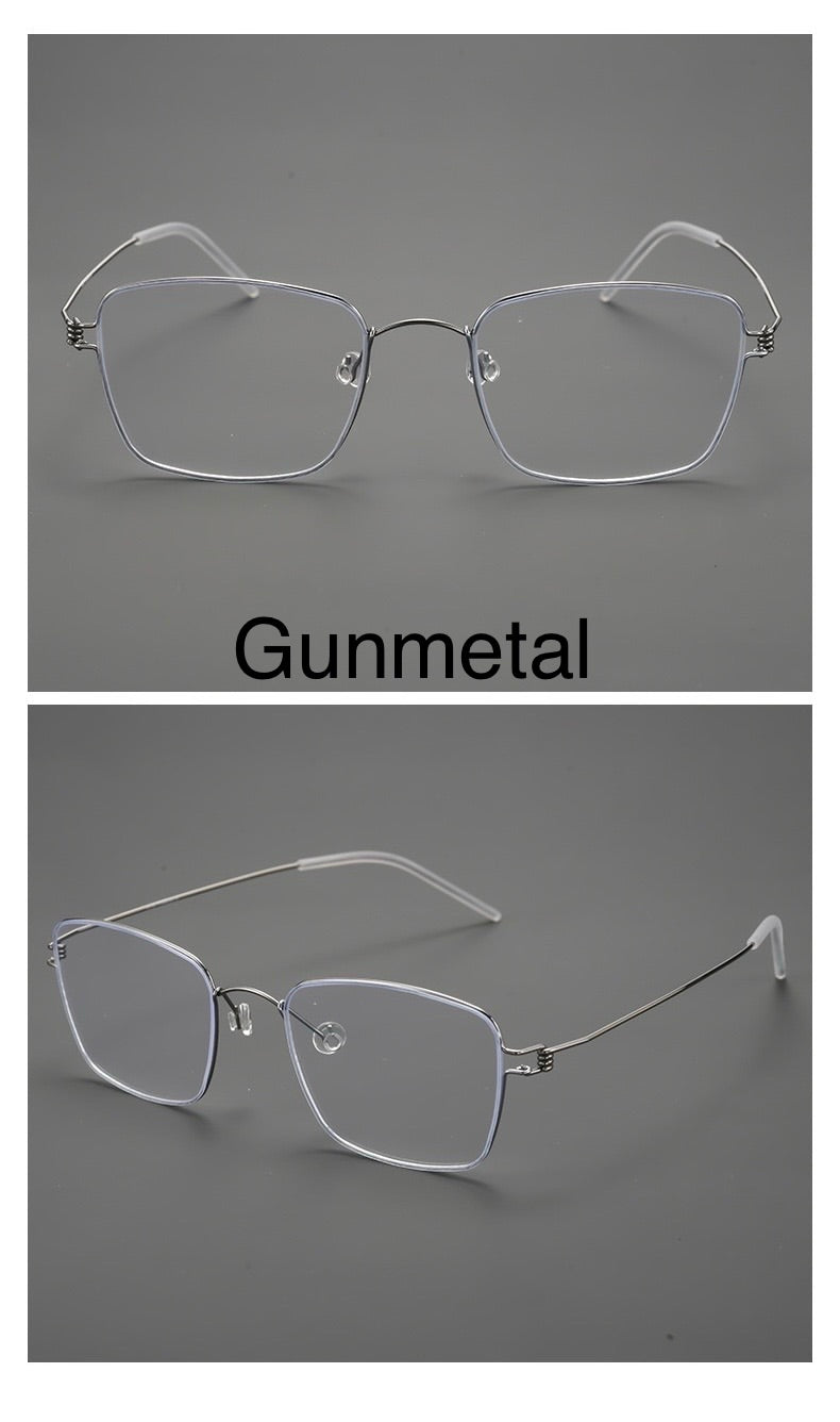 HYD0175Y Pure Titanium Screwless Eyeglasses – Lightweight Geometric Optical Frame