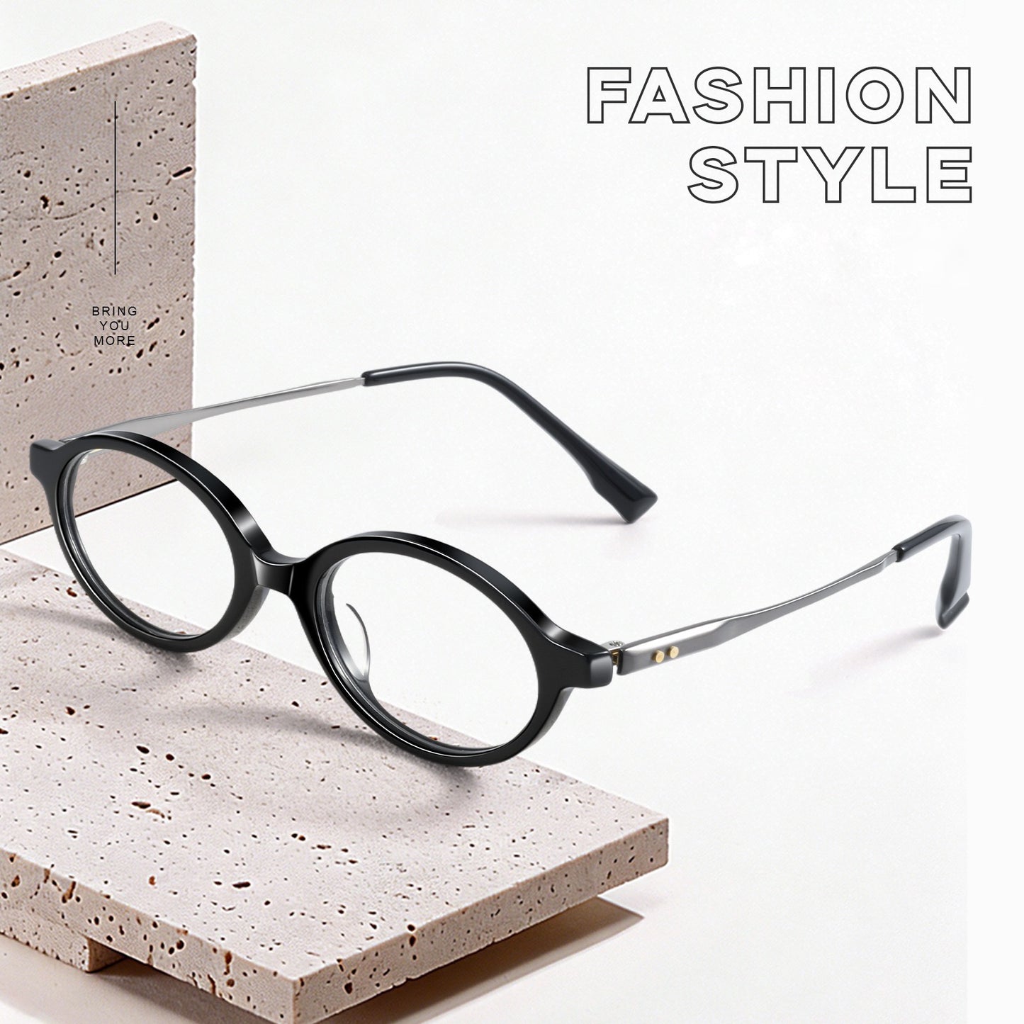 GG-F570 Lightweight Round TR & Titanium Eyeglasses – 49mm Unisex Optical Frame