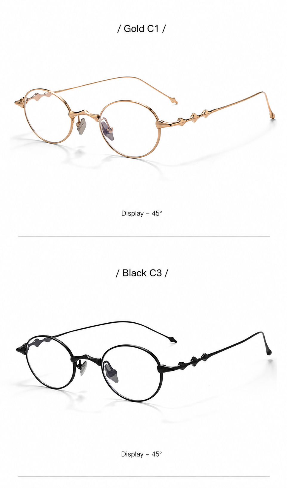 20899Y Oval Titanium & Metal Eyeglasses – 43mm Small Blue Light Glasses