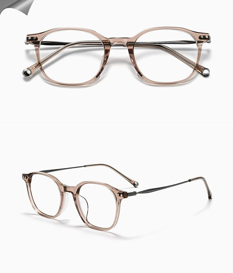 GG507F Acetate & Titanium Retro Eyeglasses – Lightweight Unisex Optical Frame