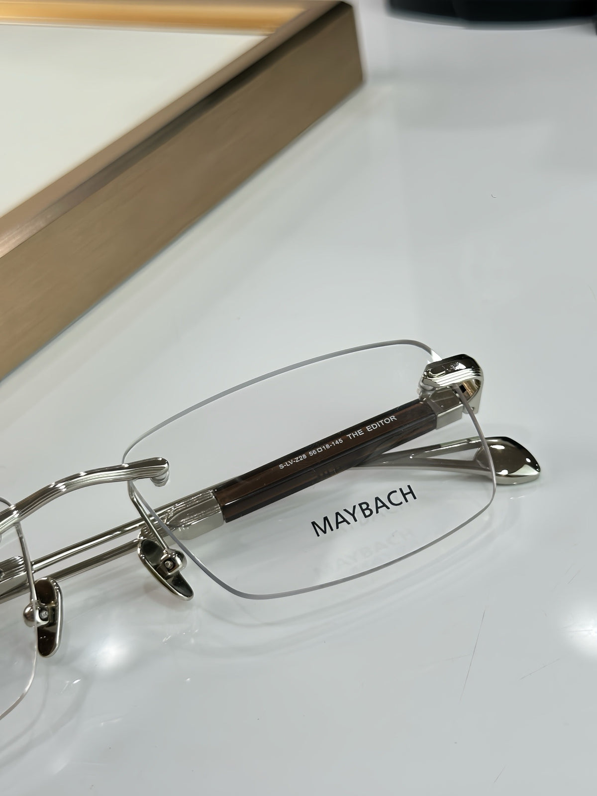 EDITOR Luxury Rimless Square Optical Glasses – 56mm Unisex Frameless Eyewear