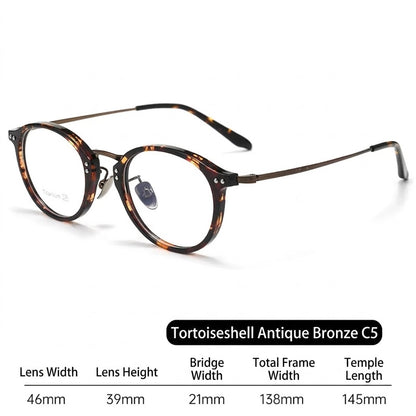 T18276Z Vintage Round Titanium Eyeglasses