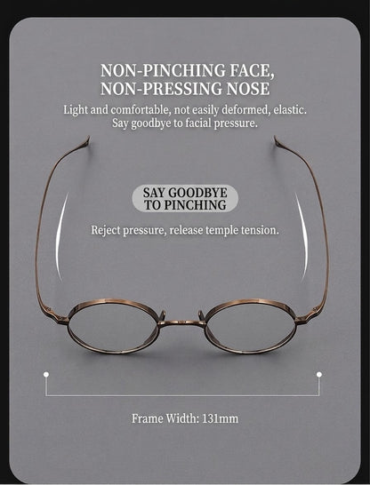9818CK Retro Round Pure Titanium Eyeglasses