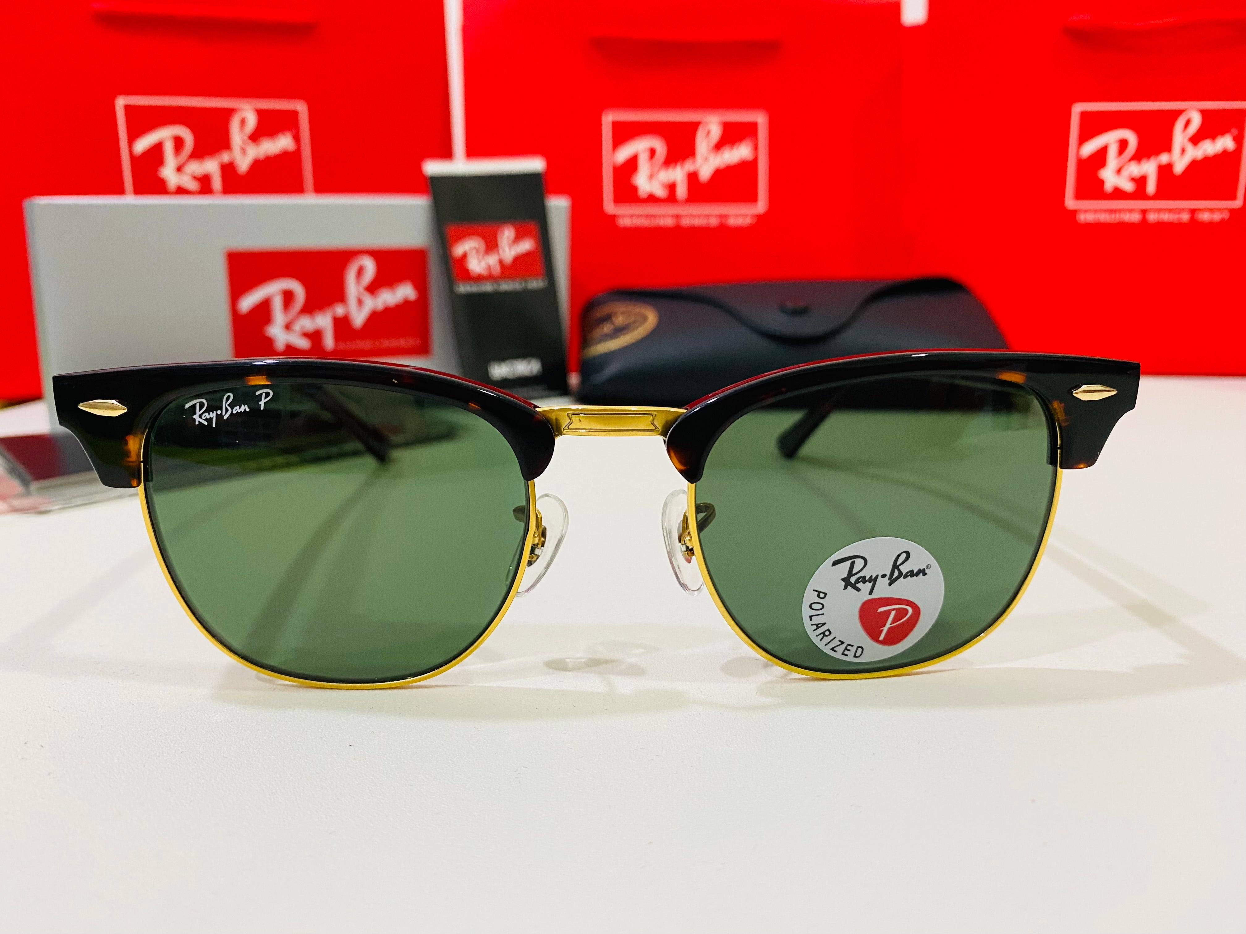 RAY BAN RB3016 Clubmaster Polarized 990 58 BTSGLASSES