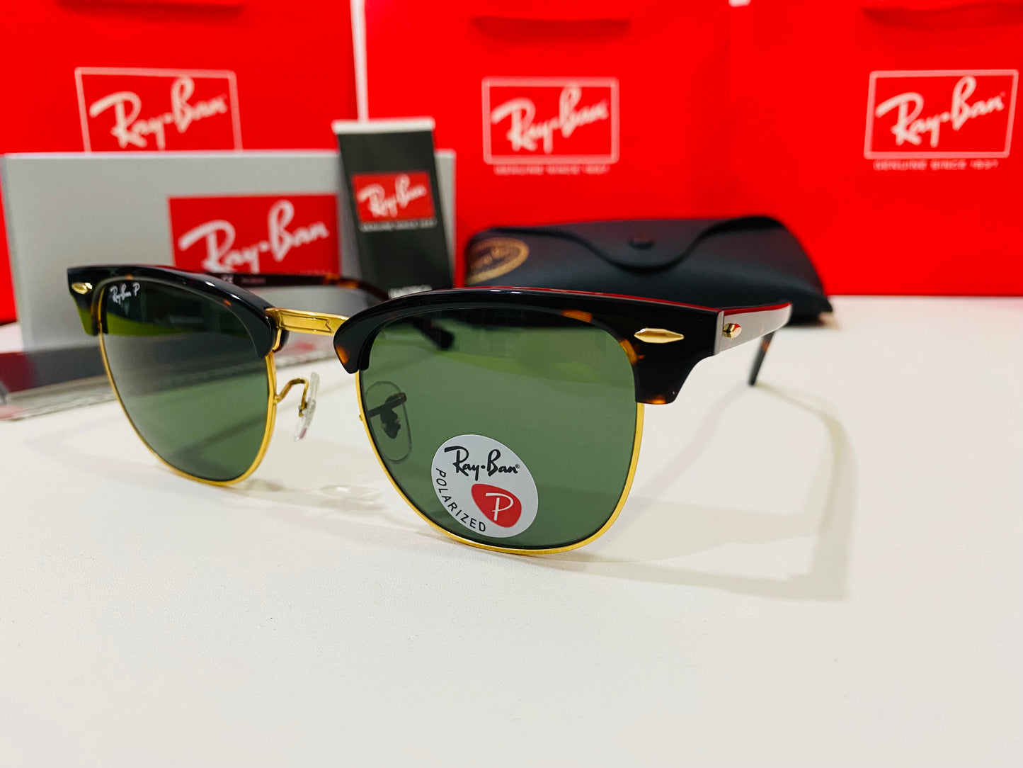 RAY-BAN RB3016 Clubmaster Polarized 990/58