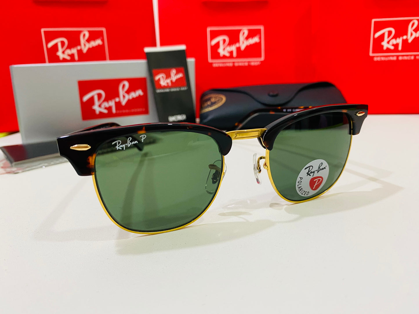 RAY-BAN RB3016 Clubmaster Polarized 990/58