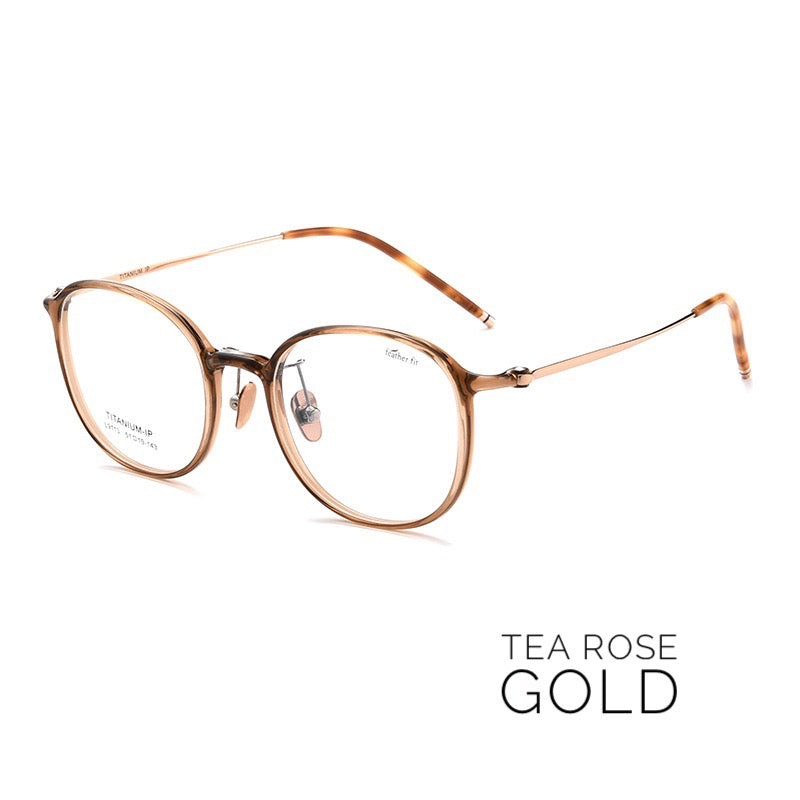 L9113Y Lightweight Titanium Round Prescription Eyeglasses