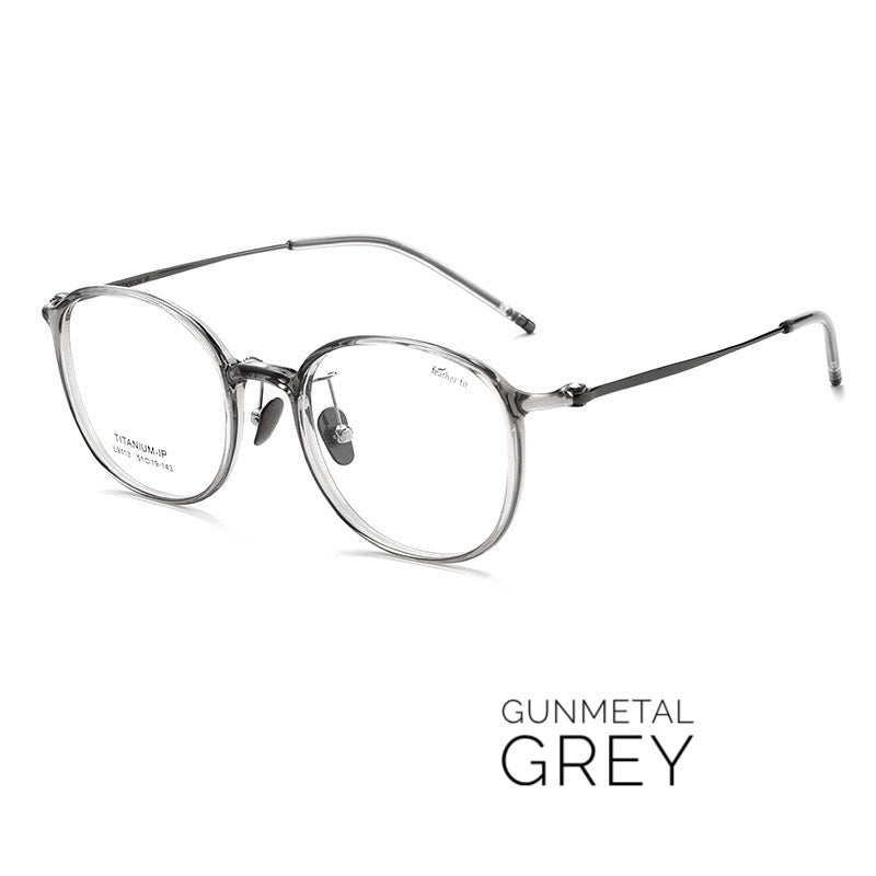 L9113Y Lightweight Titanium Round Prescription Eyeglasses