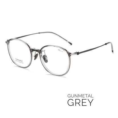 L9113Y Lightweight Titanium Round Prescription Eyeglasses