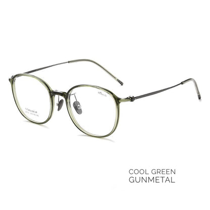 L9113Y Lightweight Titanium Round Prescription Eyeglasses