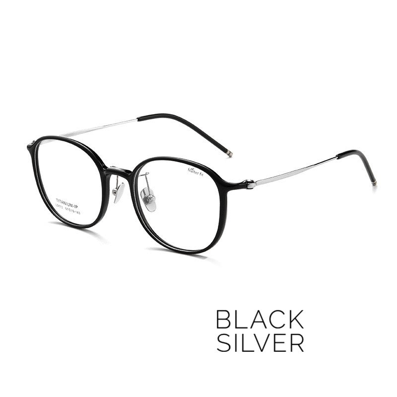 L9113Y Lightweight Titanium Round Prescription Eyeglasses